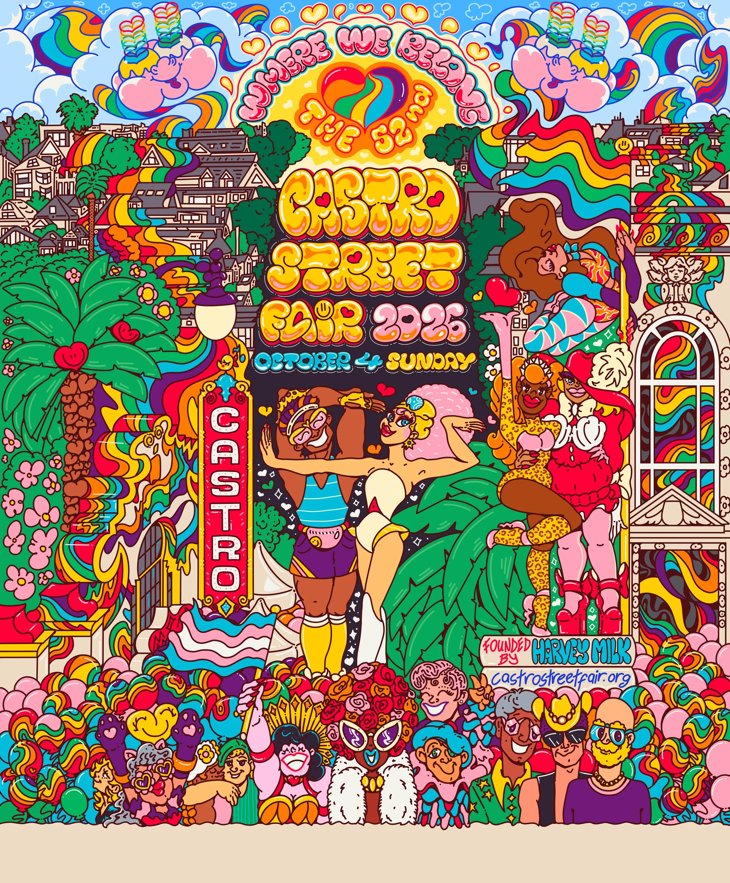 Castro Street Fair character illustration