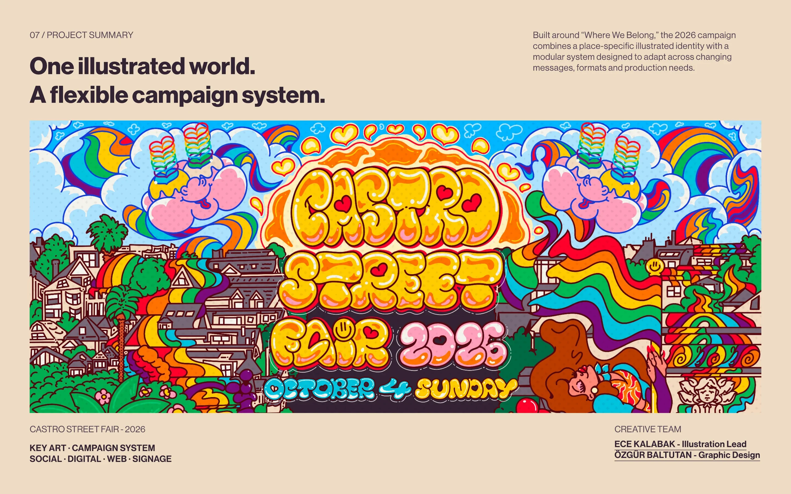 Castro Street Fair 2026 illustrated campaign system